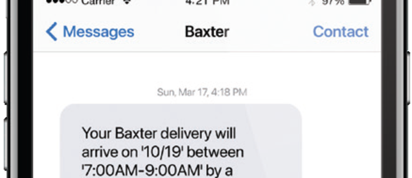 Baxter Delivery Notification