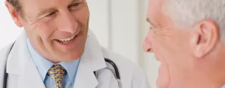 Person talking to doctor