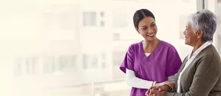 Nurse talking with a patient